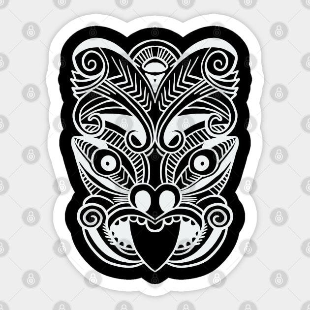 The Haka Mask - Maori New Zealand Dance Rugby Sticker by isstgeschichte